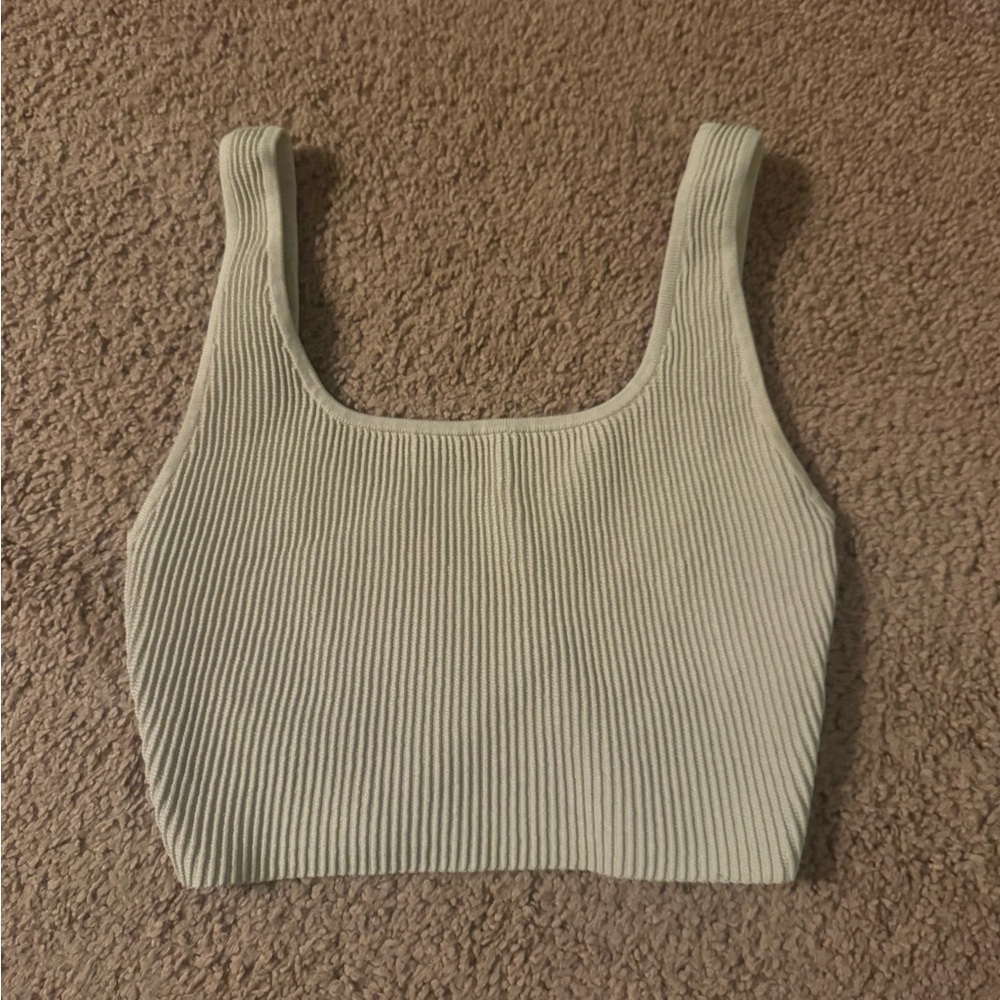 Babaton Ribbed Cream Tank Top